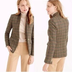 J. Crew Regent Moon Wool Blazer with Multicolor Houndstooth 00
